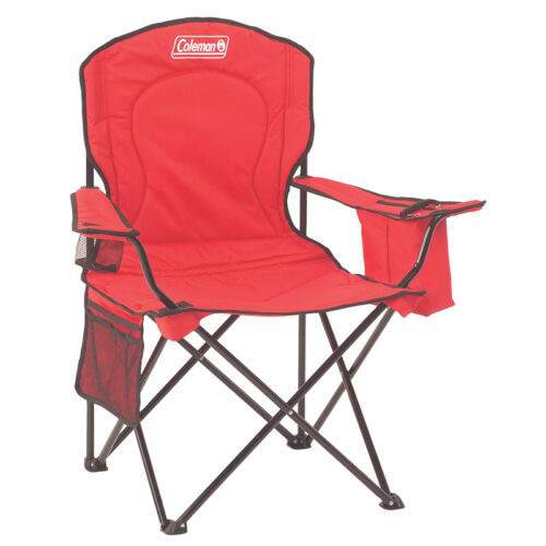 Silla Coleman Cooler Quad Acero Roja c/enfri. Resistencia 147 kg