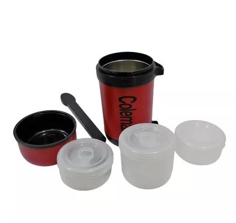Termo Coleman para Alimentos 1.5 Lts.Acero Inox. con 3 Tuppers