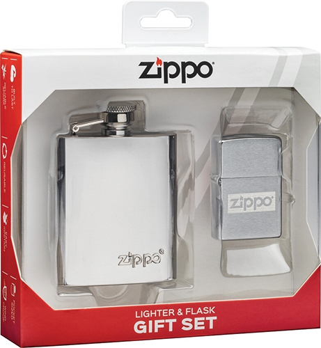 Encendedor Zippo Plateado con Petaca