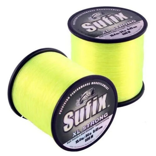 Monofilamento en Bobina Sufix Amarillo Fluo 0.30mm a 0.50mm 600mts.