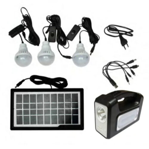 Kit de iluminación con batería central recargable con panel solar, a 220.