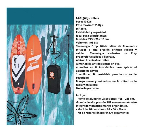Tabla Inflable Paddle Surf Zray Evasion Sup E9 Con Remo 2 Tabla Inflable Paddle Surf Zray Evasion Sup E9 Con Remo - Imagen 2