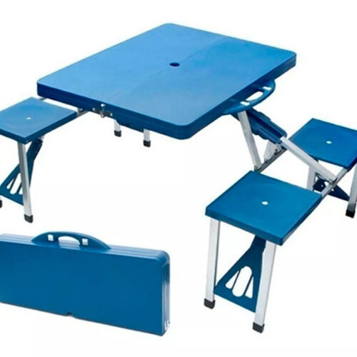 Set Camping Plegable, 4 Sillas Y Mesa Con Valija