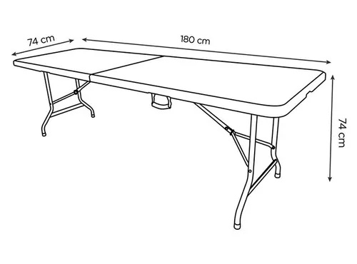 MESA PLEGABLE DE 1.80 x 74 x 74 2 MESA PLEGABLE DE 1.80 x 74 x 74 - Imagen 2